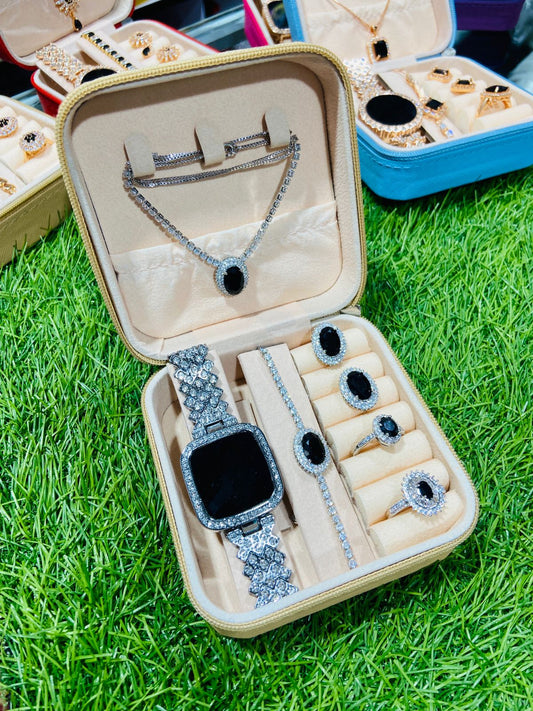 Jewelry Box with Jewelry Set – Rings, Earrings & Necklace Included