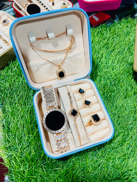 Jewelry Box with Jewelry Set – Rings, Earrings & Necklace Included