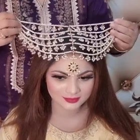 Kundan Handmade Pearl Latkan Full Head Piece